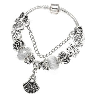 Fashion Bear Palm Dreamcatcher Feather Charm Bracelets For Women Men Original Crystal Flowers LOVE Beaded Bangle Gift