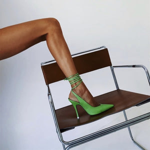 Spring 2020 new style pointed toe high heel strap women's evening dress party shoes