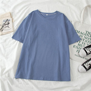 GCAROL 2020 Spring Summer Women Candy T-shirt Oversize Boyfriend Style Tops Perfect Basic Tees Render Unlined Upper Garment
