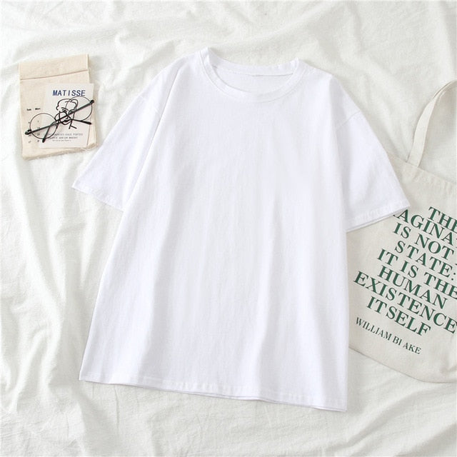 GCAROL 2020 Spring Summer Women Candy T-shirt Oversize Boyfriend Style Tops Perfect Basic Tees Render Unlined Upper Garment