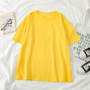 GCAROL 2020 Spring Summer Women Candy T-shirt Oversize Boyfriend Style Tops Perfect Basic Tees Render Unlined Upper Garment