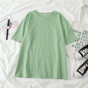 GCAROL 2020 Spring Summer Women Candy T-shirt Oversize Boyfriend Style Tops Perfect Basic Tees Render Unlined Upper Garment