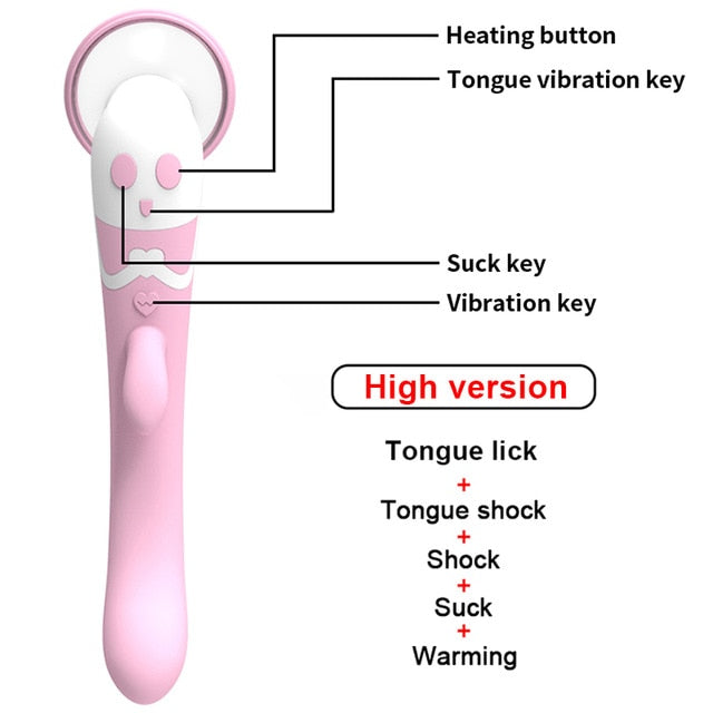 OMYSKY Sucking Vibrator Blowjob Tongue Vibrating Nipple Sucking Sex Oral Licking Clitoris Vagina Stimulator Sex Toy for Women