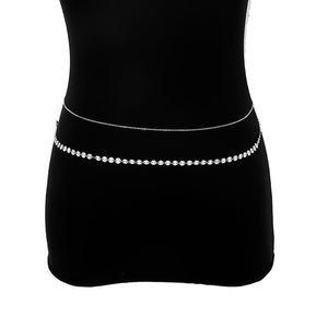 PuRui Herringbone Belly Chain for Women Waist Chain Belt Single Layer Body Chain Gold Color Sexy Thin Chain Jewelry Retro Gift