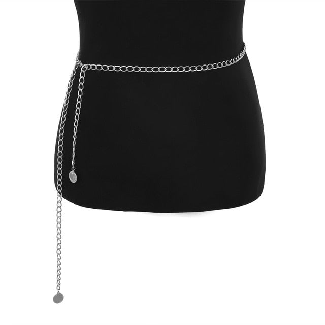 PuRui Herringbone Belly Chain for Women Waist Chain Belt Single Layer Body Chain Gold Color Sexy Thin Chain Jewelry Retro Gift