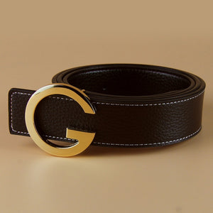 Aoluolan Design G Letter buckle High Quality Cowhide Mens Woman Belts Casual Fashion Smooth buckle Belt Width 3.4cm
