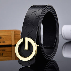 Aoluolan Design G Letter buckle High Quality Cowhide Mens Woman Belts Casual Fashion Smooth buckle Belt Width 3.4cm