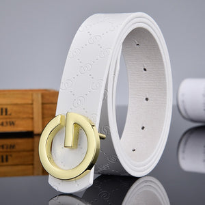 Aoluolan Design G Letter buckle High Quality Cowhide Mens Woman Belts Casual Fashion Smooth buckle Belt Width 3.4cm