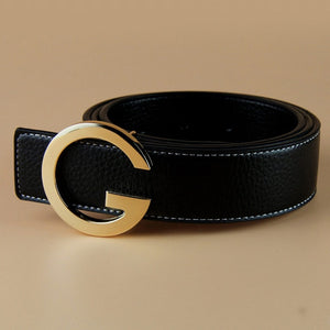 Aoluolan Design G Letter buckle High Quality Cowhide Mens Woman Belts Casual Fashion Smooth buckle Belt Width 3.4cm