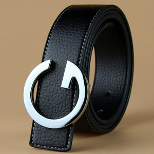 Aoluolan Design G Letter buckle High Quality Cowhide Mens Woman Belts Casual Fashion Smooth buckle Belt Width 3.4cm
