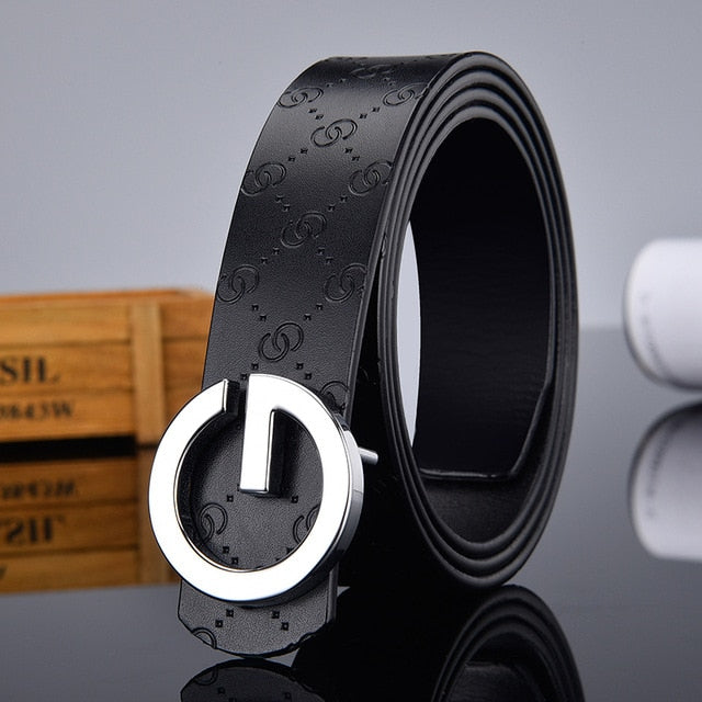 Aoluolan Design G Letter buckle High Quality Cowhide Mens Woman Belts Casual Fashion Smooth buckle Belt Width 3.4cm