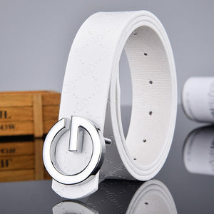 Aoluolan Design G Letter buckle High Quality Cowhide Mens Woman Belts Casual Fashion Smooth buckle Belt Width 3.4cm