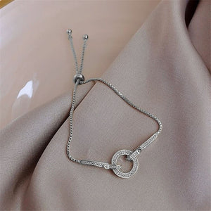 Fashionable Simple AAA Cubic Zirconia Pendant Bracelet for Woman Round Shiny Crystal Korean Bangle Female 2019 New Jewelry Gifts