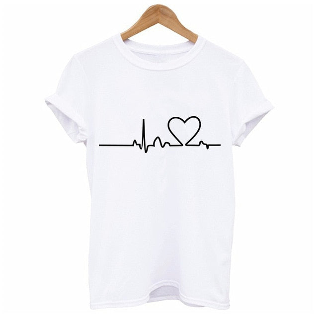 Brand New Arrivals Harajuku Summer T Shirt Women Fashion Love Printed T-shirt Woman Tops Tee Casual Plus Size Female T-shirts
