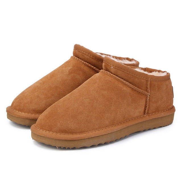 MBR FORCE Women Australia Classic Style  Snow Boots Winter Warm Leather Flats Warterproof High-quality Ankle Boots large size
