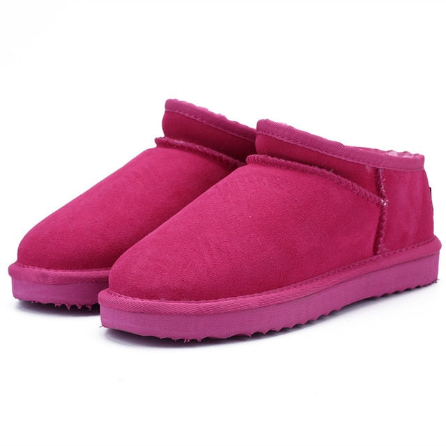 MBR FORCE Women Australia Classic Style  Snow Boots Winter Warm Leather Flats Warterproof High-quality Ankle Boots large size