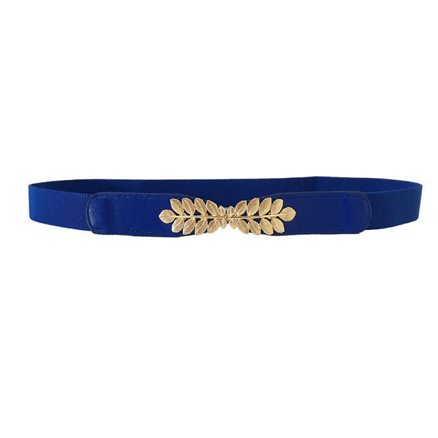 Elastic Women Belts Strap Thin Skinny Ladies Dress Waist Belt Leather Gold Buckle Female Red Belts ceinture femme pasek damski