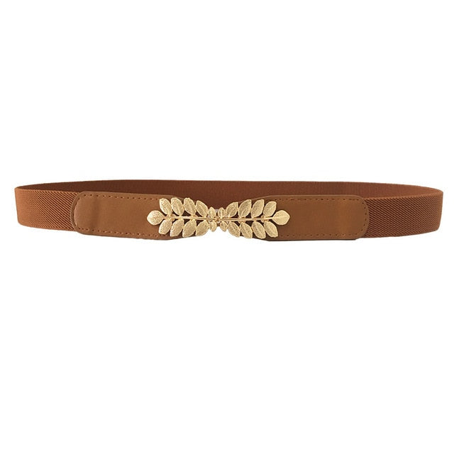 Elastic Women Belts Strap Thin Skinny Ladies Dress Waist Belt Leather Gold Buckle Female Red Belts ceinture femme pasek damski