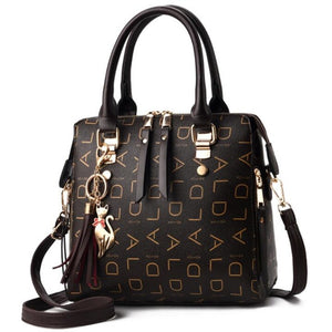 SMOOZA Vintage Leather Women's HandBags Ladies Messenger Bags Totes Tassel Designer Crossbody Shoulder Bag Boston Hand Bags