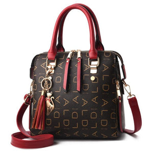 SMOOZA Vintage Leather Women's HandBags Ladies Messenger Bags Totes Tassel Designer Crossbody Shoulder Bag Boston Hand Bags
