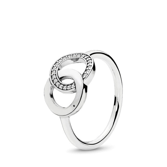 Authentic 925 Sterling Silver Princess Tiara Crown Sparkling Love Heart ,CZ Rings for Women Engagement Jewelry Anniversary