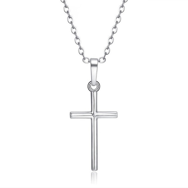 Simple Fashion Cross Chain Necklace For Women Men Luxury Ladies Gold Jewelry Pendant Necklaces Crucifix Christian Ornament Gifts