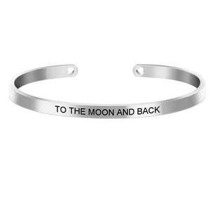 Rose Gold color Laser Engraved Cuff Positive Inspirational Quote Bangles Mantra Bracelets Anniversary Gifts for women SL-009