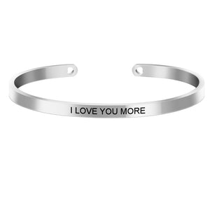 Rose Gold color Laser Engraved Cuff Positive Inspirational Quote Bangles Mantra Bracelets Anniversary Gifts for women SL-009