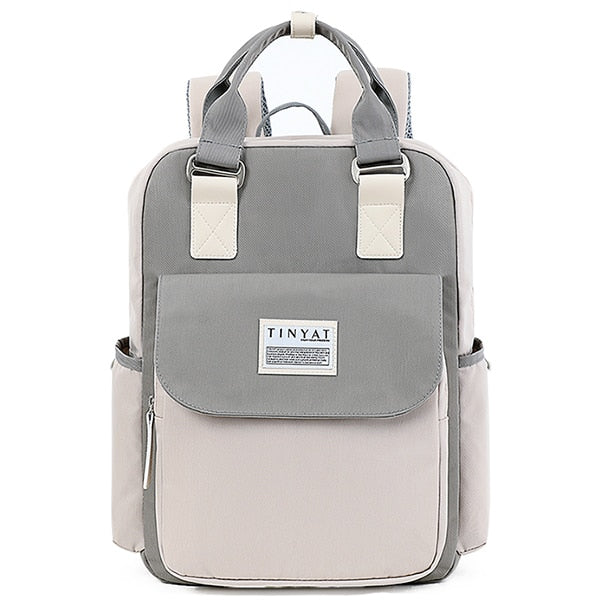 TINYAT Candy women canvas backpack waterproof feminina laptop backpack 15 Pink Patchwork school backpacks bags for teenage girls