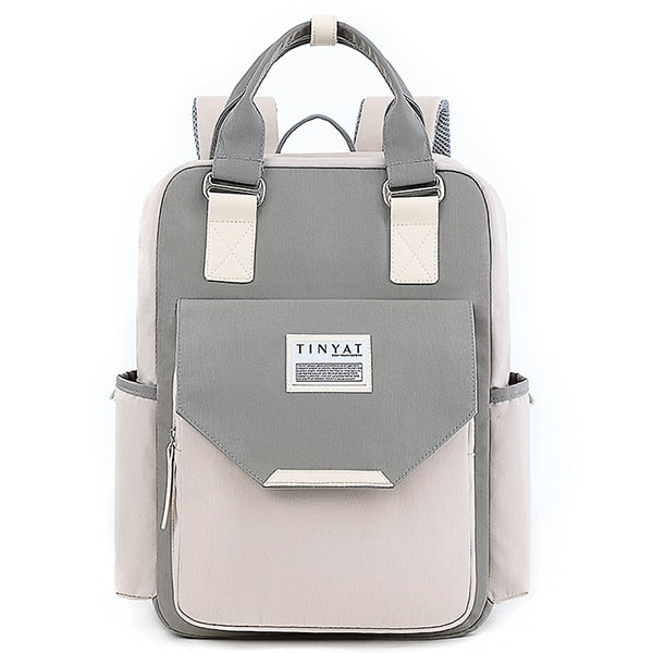 TINYAT Candy women canvas backpack waterproof feminina laptop backpack 15 Pink Patchwork school backpacks bags for teenage girls