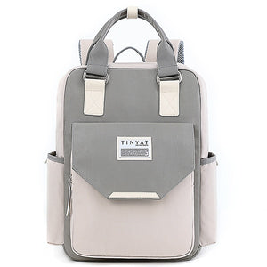 TINYAT Candy women canvas backpack waterproof feminina laptop backpack 15 Pink Patchwork school backpacks bags for teenage girls