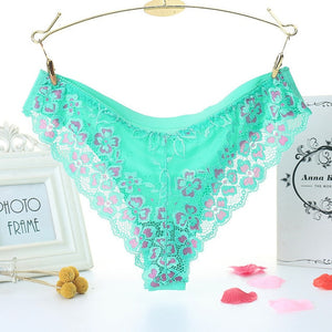 TERMEZY Sexy Panties Women Lace Low-waist Briefs Female Breathable Embroidery Underwear Transparent G String Underpant Lingerie