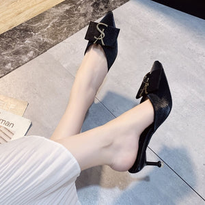 Spring High Heel Slippers Pointed Toe High Heel Sandals Fashion Woman Shoes Sandalias 2020 Summer Shoes for Women Fine Heel