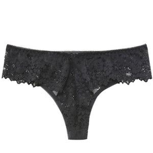 TERMEZY Women Sexy Lace Lingerie Temptation Low-waist Panties Embroidery Thong Transparent Hollow out Underwear Female G String