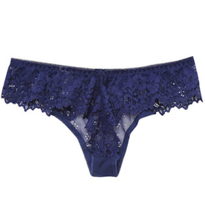TERMEZY Women Sexy Lace Lingerie Temptation Low-waist Panties Embroidery Thong Transparent Hollow out Underwear Female G String