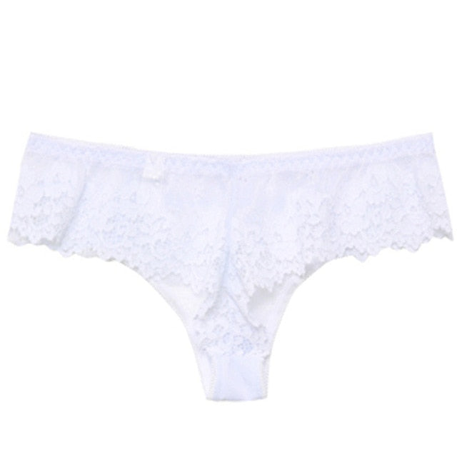 TERMEZY Women Sexy Lace Lingerie Temptation Low-waist Panties Embroidery Thong Transparent Hollow out Underwear Female G String