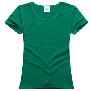 2020 Summer High Quality 15 Color S-2XL Plain T Shirt Women Cotton Elastic Basic Tshirt Woman Casual Tops Short Sleeve T-shirt