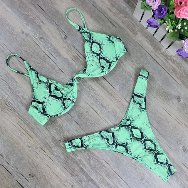 2020 New high cut thong bathing suit high waist swimsuit Solid swimwear women Brazilian Biquini swim beach micro bikini set