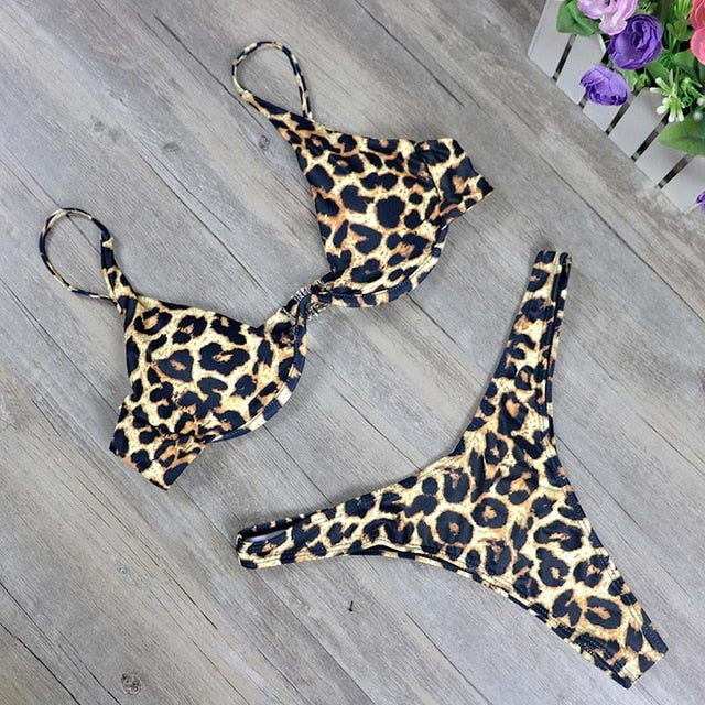 2020 New high cut thong bathing suit high waist swimsuit Solid swimwear women Brazilian Biquini swim beach micro bikini set