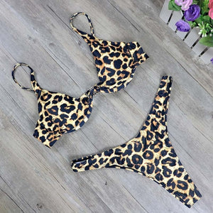 2020 New high cut thong bathing suit high waist swimsuit Solid swimwear women Brazilian Biquini swim beach micro bikini set