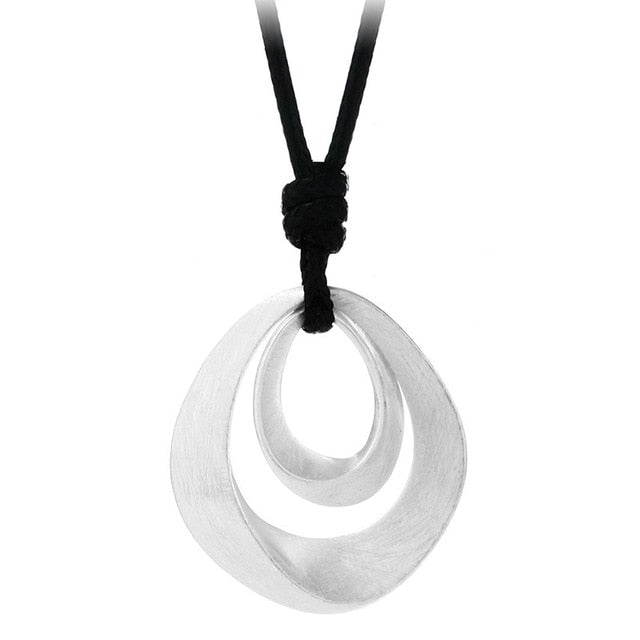 Shineland  Trendy  Pendant Long Necklaces For Women Fashion Jewelry 80cm PU Leather Chain Necklace collares mujer
