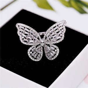 Luxury Butterfly Rings For Women  Retro New Alloy Engagement Wedding Party Female Finger Ring Fashion Jewelry anillos