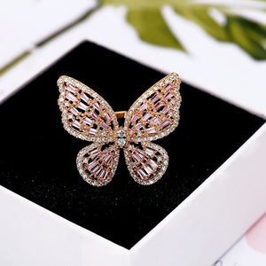 Luxury Butterfly Rings For Women  Retro New Alloy Engagement Wedding Party Female Finger Ring Fashion Jewelry anillos