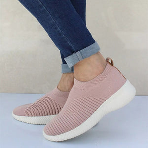 Women Sneakers Shoes Woman Striped Sock Sneakers Slip On Knitted Vulcanized Shoes Causal Trainers Zapatillas Mujer Deportiva