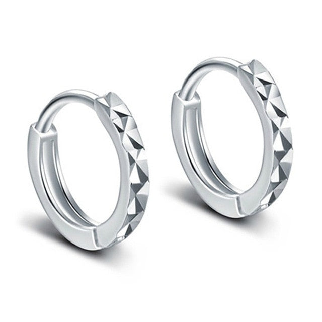 Fanqieliu Sterling 925 Silver Earrings Natural Crystal Small Flower Hoop Earrings For Woman FQL3235