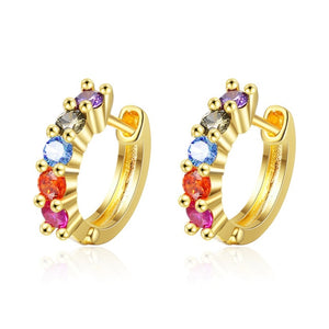 Fanqieliu Sterling 925 Silver Earrings Natural Crystal Small Flower Hoop Earrings For Woman FQL3235
