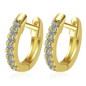 Fanqieliu Sterling 925 Silver Earrings Natural Crystal Small Flower Hoop Earrings For Woman FQL3235