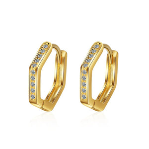 Fanqieliu Sterling 925 Silver Earrings Natural Crystal Small Flower Hoop Earrings For Woman FQL3235