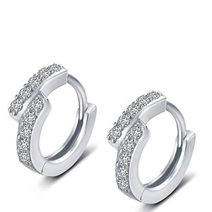 Fanqieliu Sterling 925 Silver Earrings Natural Crystal Small Flower Hoop Earrings For Woman FQL3235