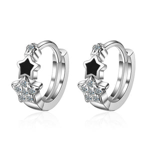 Fanqieliu Sterling 925 Silver Earrings Natural Crystal Small Flower Hoop Earrings For Woman FQL3235